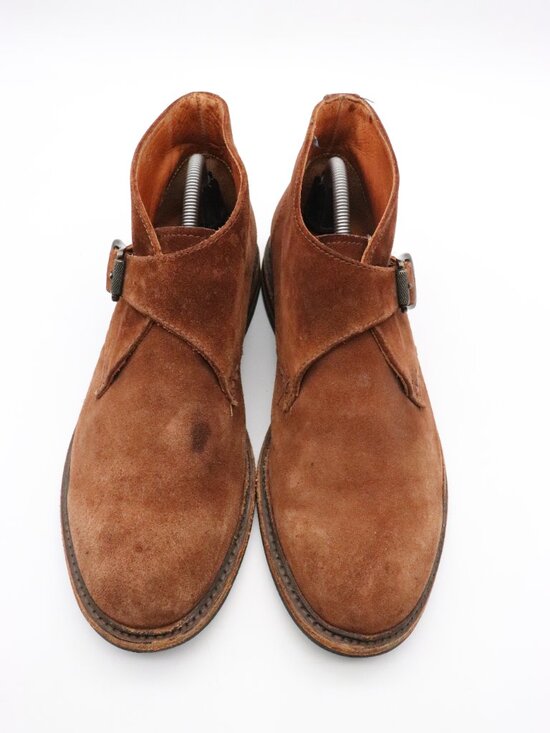 Frye William Monk Strap Men\'s Size 9 D Ankle Boots Brown Suede Shoes main image 11